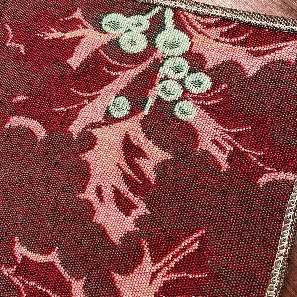 Set of 2 Christmas Holly Tapestry Table Placemats